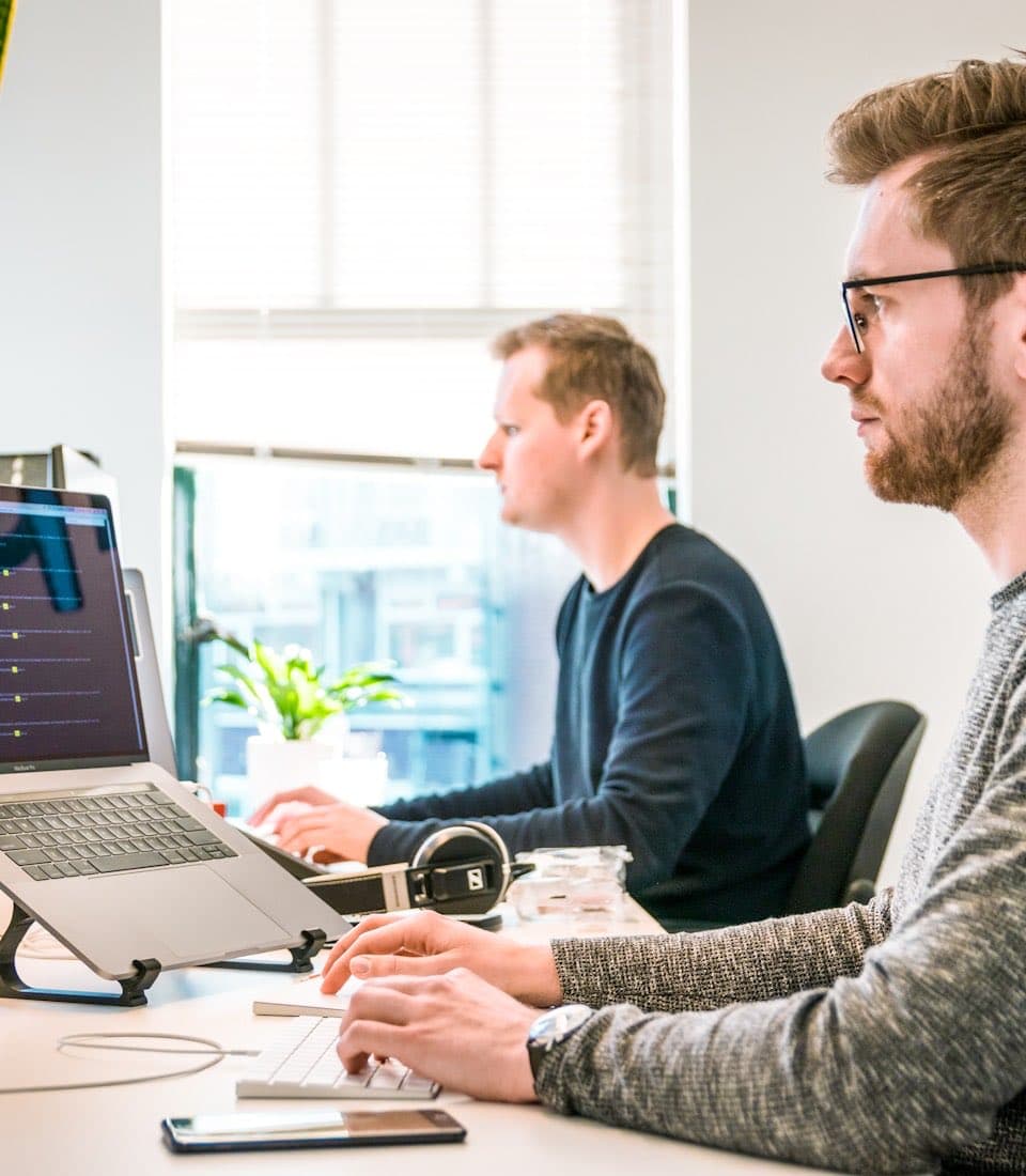 Operators collaborating on digital transformation work